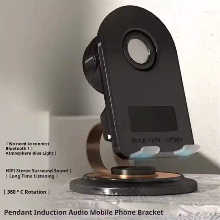 H58 Sensor Speaker Phone Holder Multi-function Wireless Phone Holder for iPhone Android, Induction Activation